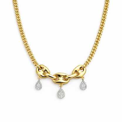 Golden Link Drop Necklace