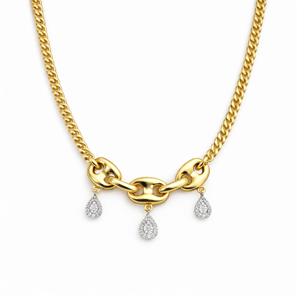 Golden Link Drop Necklace