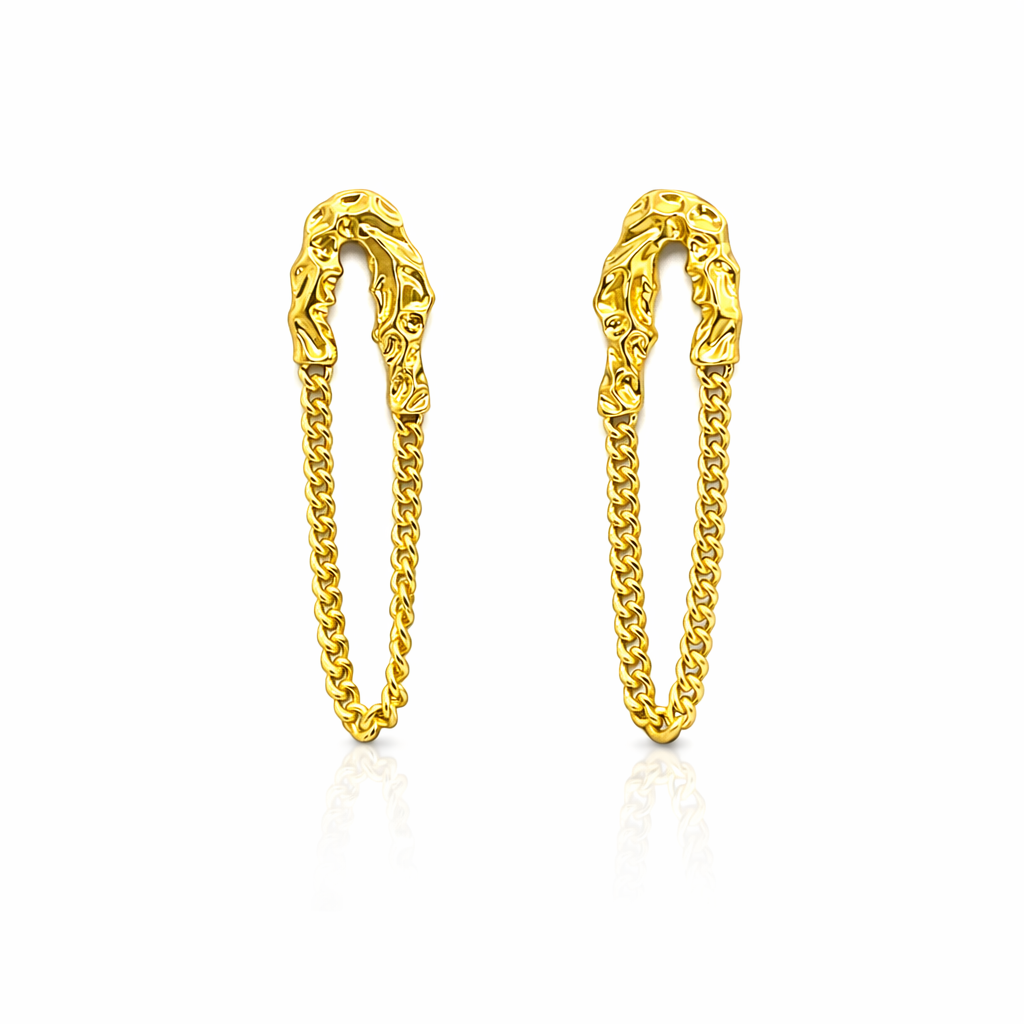 Molten Chain Drop Earrings