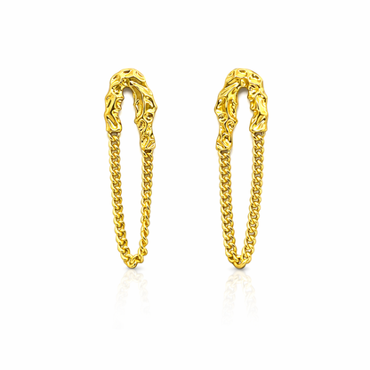 Molten Chain Drop Earrings
