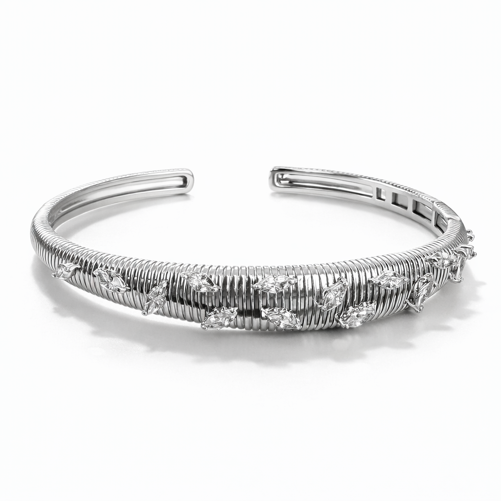 Silver Leaf Cuff Bracelet