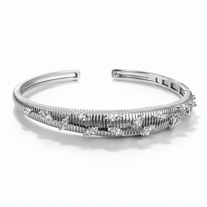 Silver Leaf Cuff Bracelet