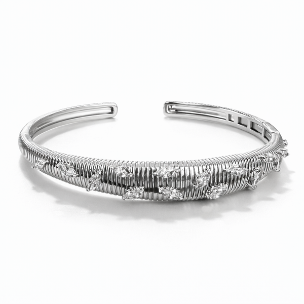 Silver Leaf Cuff Bracelet