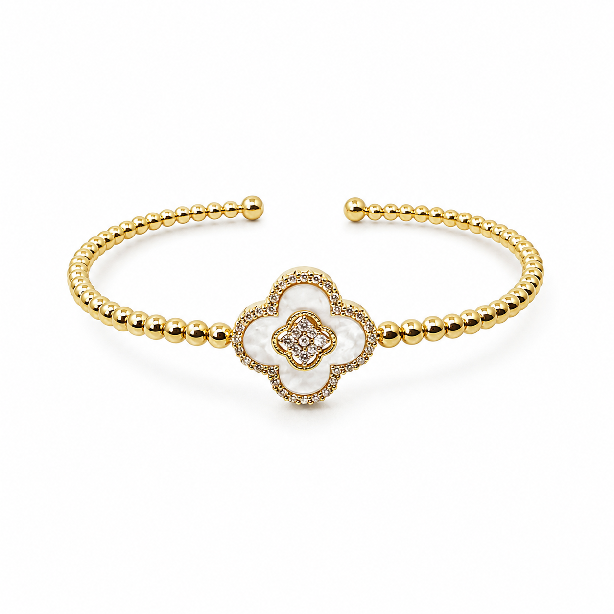 Celestial Clover Beaded Bangle