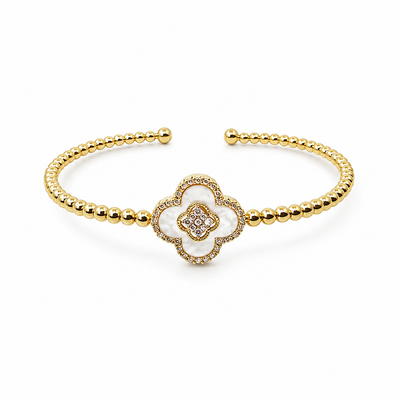 Celestial Clover Beaded Bangle