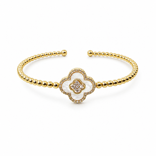 Celestial Clover Beaded Bangle