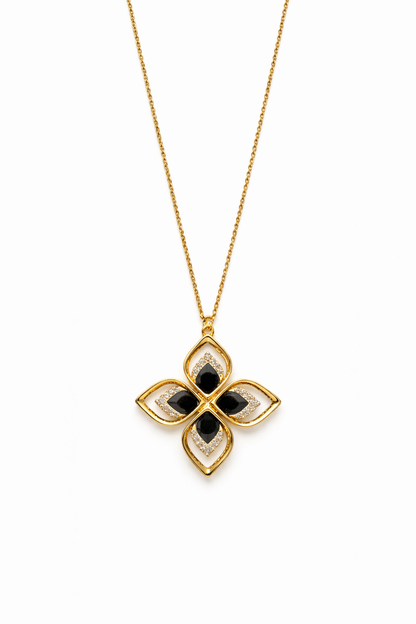 Midnight Clover Necklace