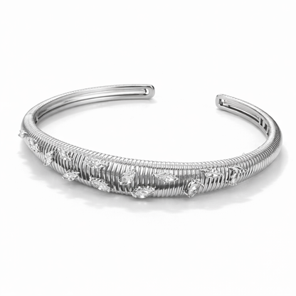Silver Leaf Cuff Bracelet