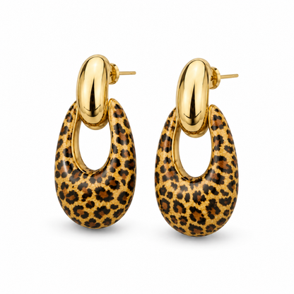 Leopard Drop Earrings