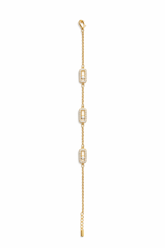 Triple Pavé Link Chain Bracelet