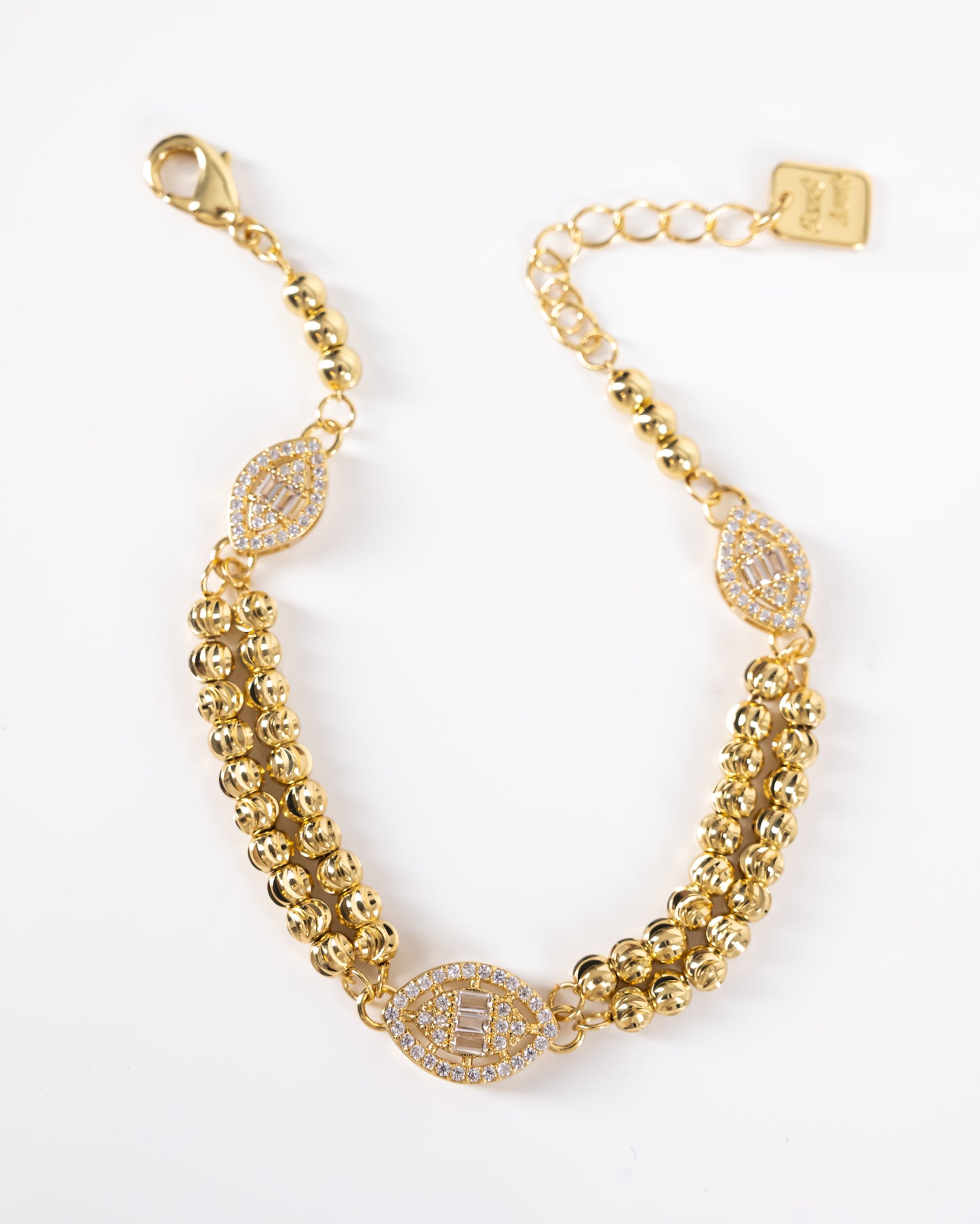 Beaded bracelet double chain