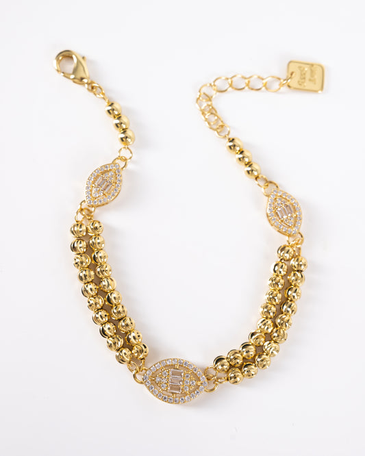 Beaded bracelet double chain