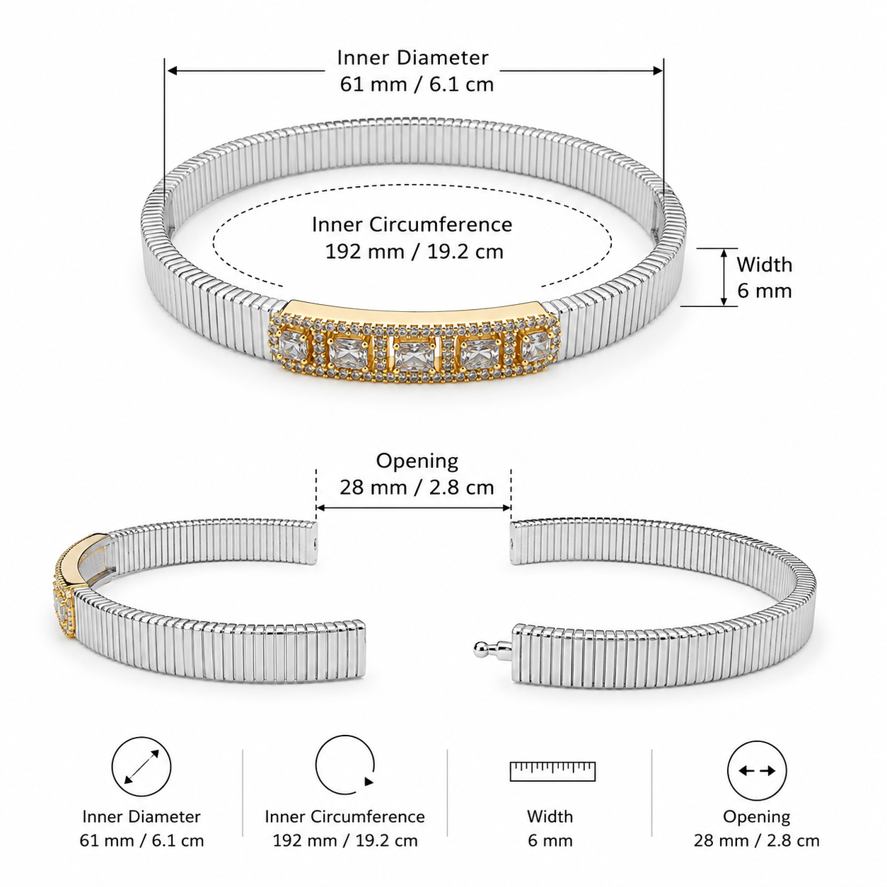 Radiant Duo Crystal Bangle