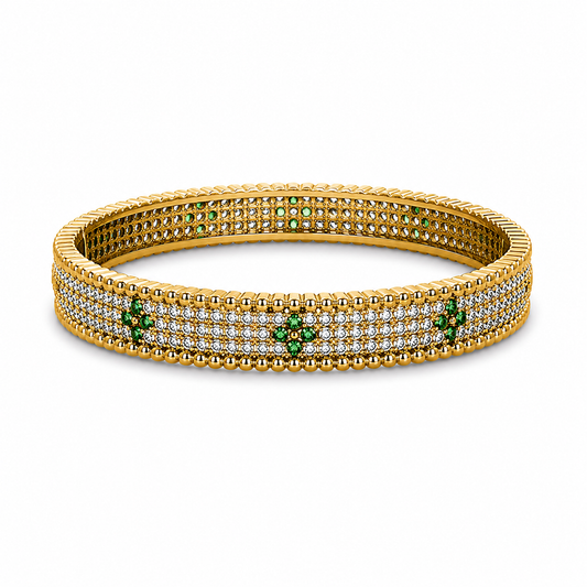Emerald Glow Crystal Bangle