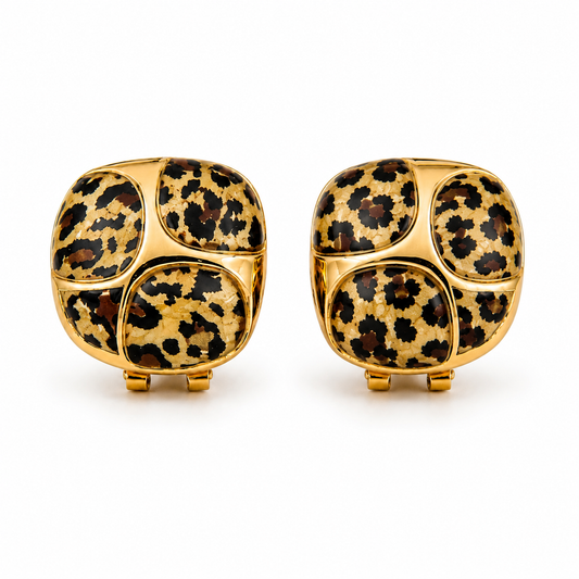Leopard Mosaic Earrings