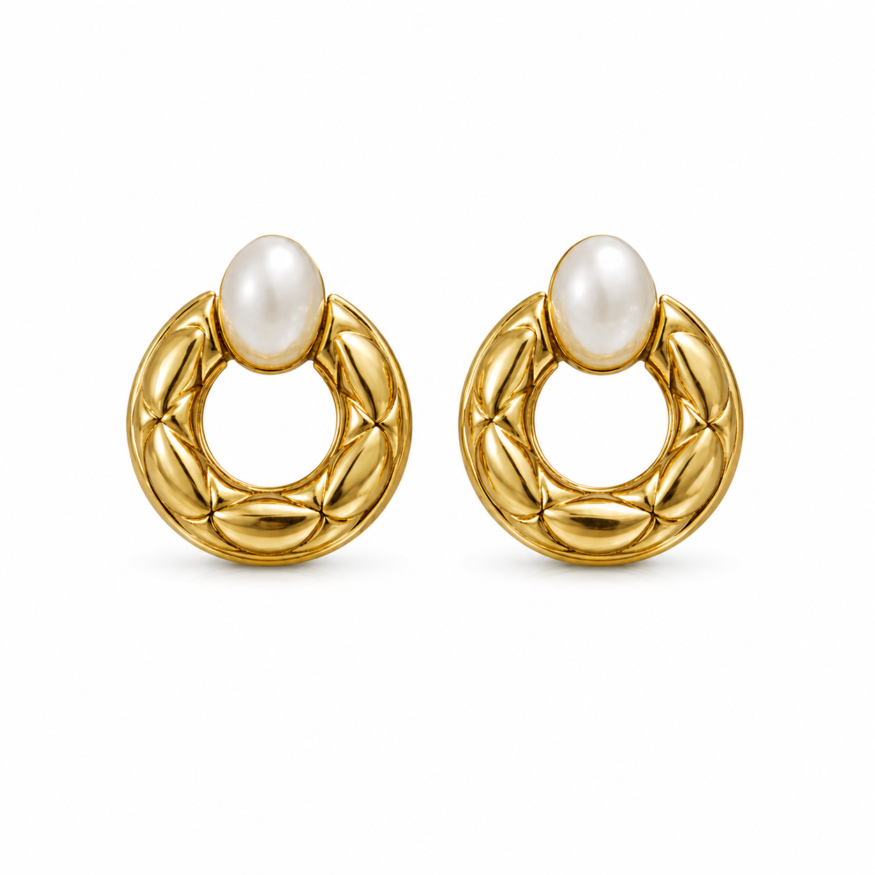 Luna Pearl Hoop Earrings