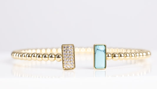Blue turquoise bangle bracelet