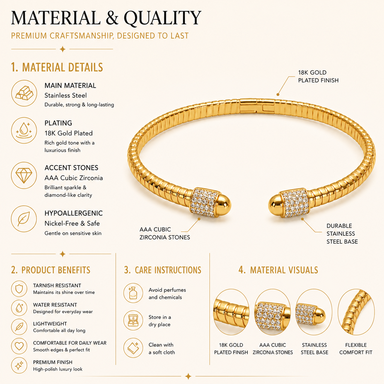 Pavé Open Gold Bangle
