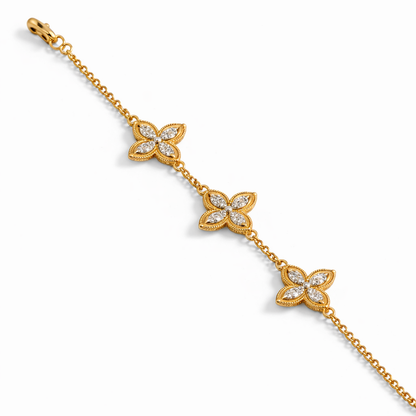 Floral Outline Gold Bracelet