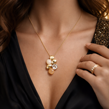 Golden Cluster Necklace