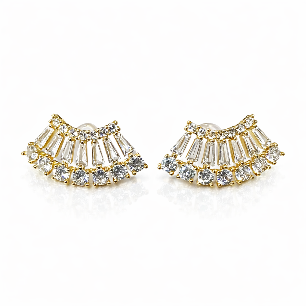 Crystal Fan Stud Earring