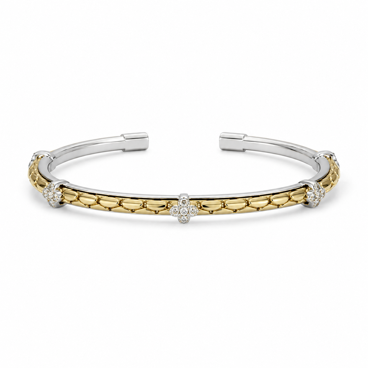 Dual Tone Floral Bangle