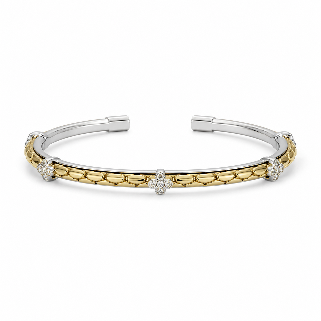 Dual Tone Floral Bangle
