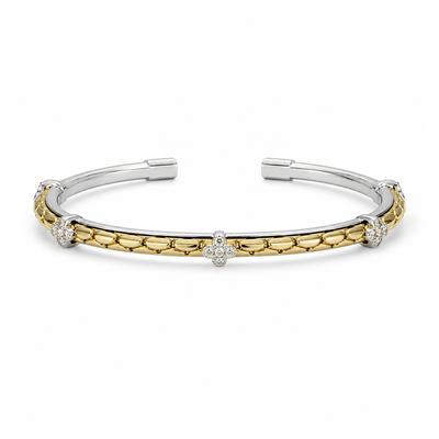 Dual Tone Floral Bangle