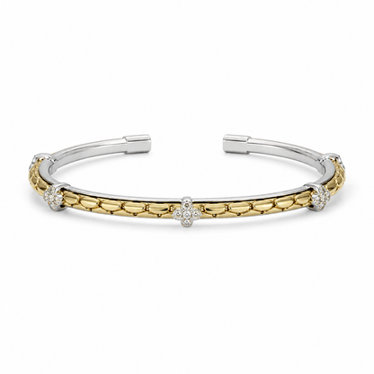 Dual Tone Floral Bangle