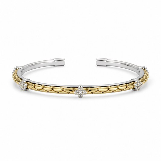 Dual Tone Floral Bangle