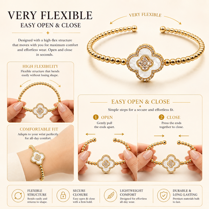 Celestial Clover Beaded Bangle