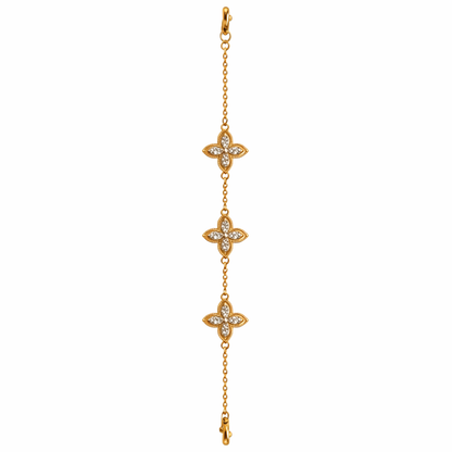 Floral Outline Gold Bracelet