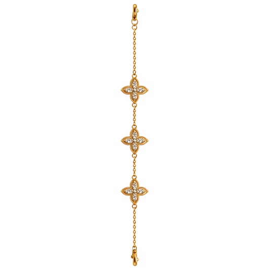 Floral Outline Gold Bracelet