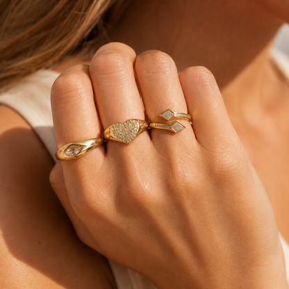 Twin Pavé Pinky Ring