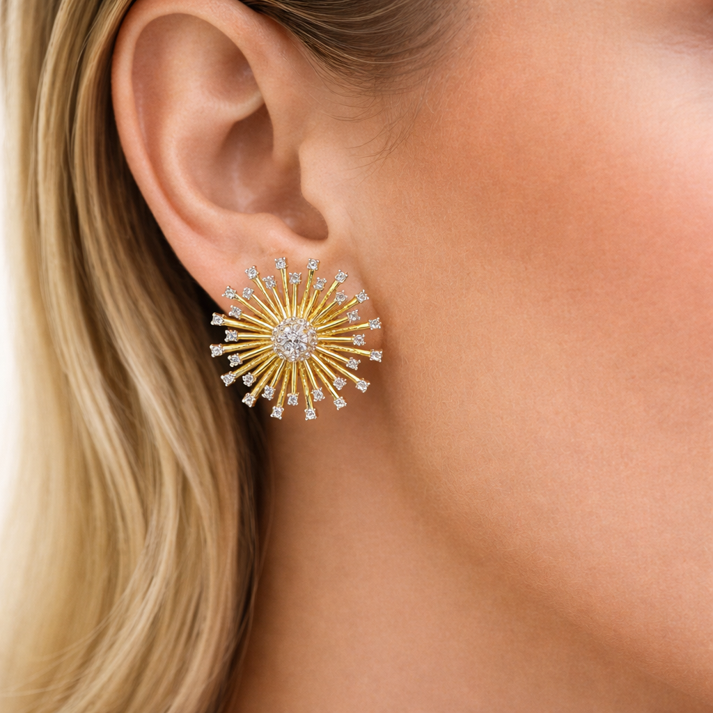 Sunburst Pavé Stud Earrings