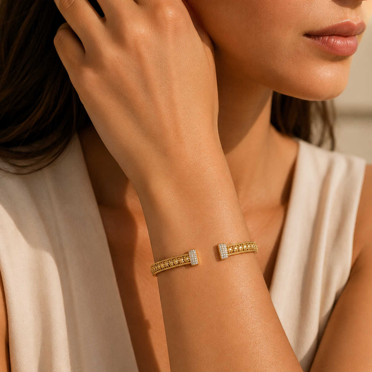 Aurora Pavé Open Cuff