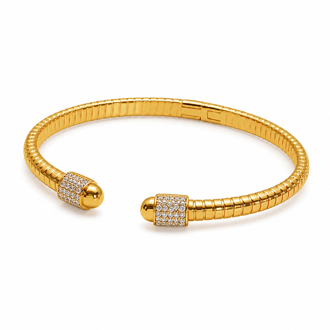 Pavé Open Gold Bangle