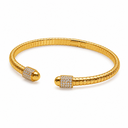 Pavé Open Gold Bangle