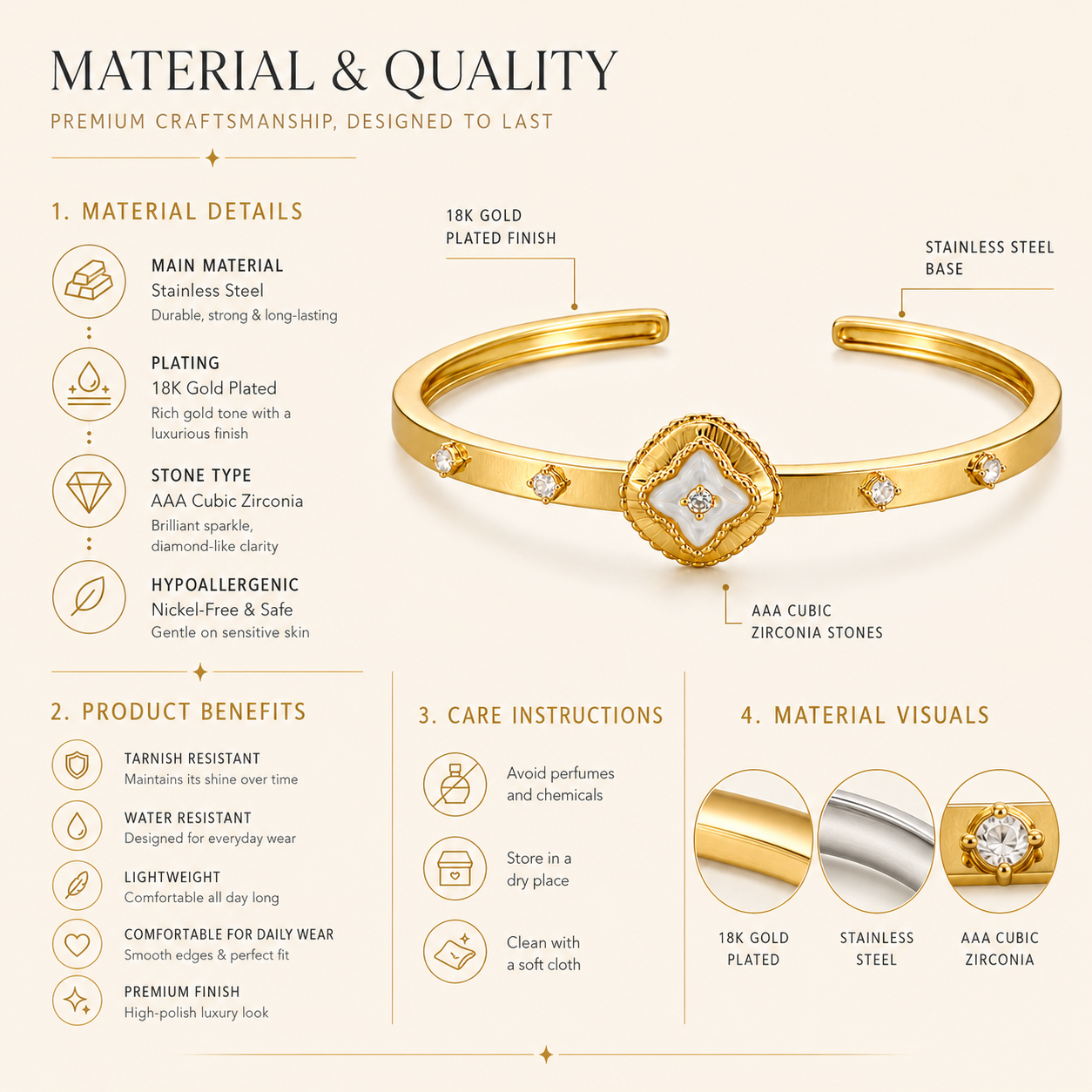 Celestial Square Cuff Bangle