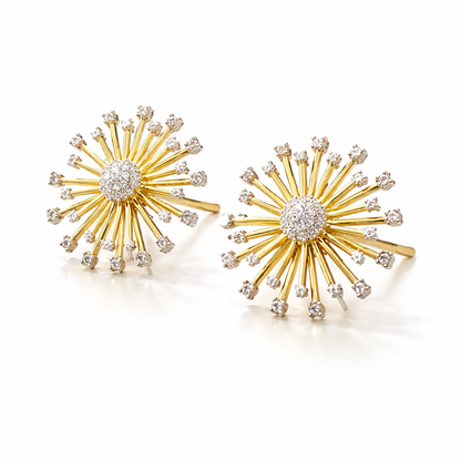 Sunburst Pavé Stud Earrings