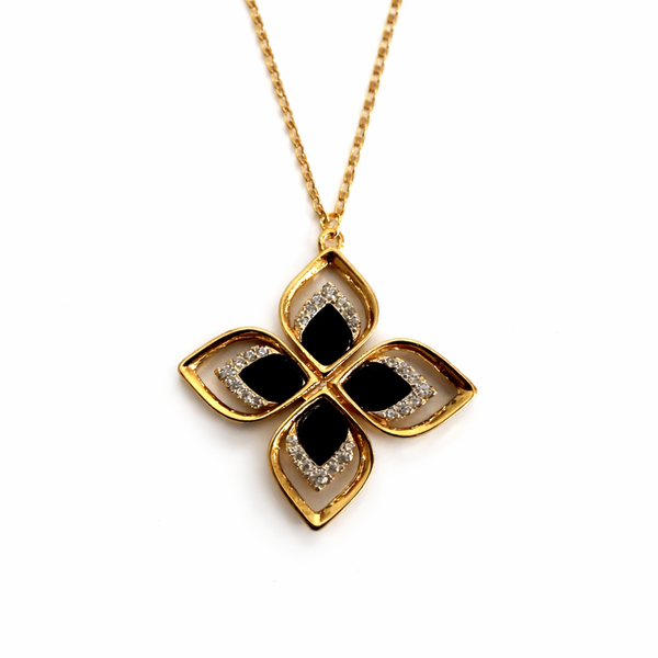 Midnight Clover Necklace