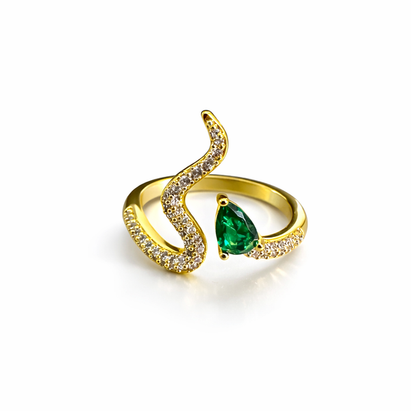 Emerald Serpent Wrap Ring