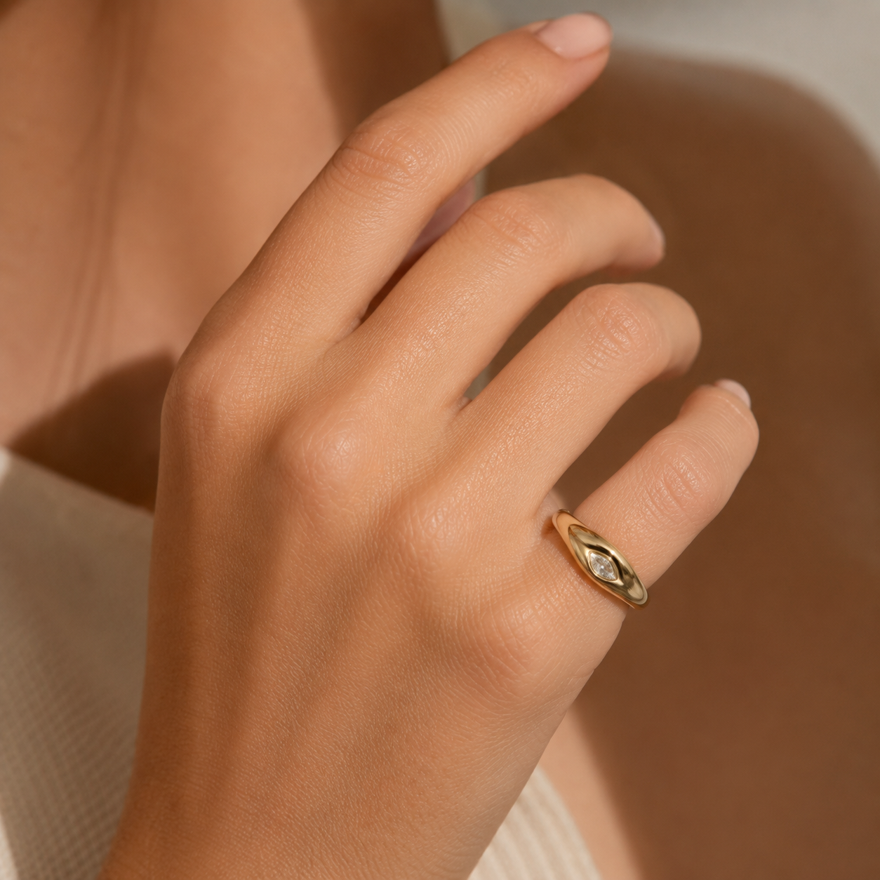 Crystal Pinky Ring