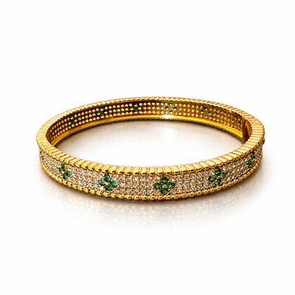 Emerald Glow Crystal Bangle