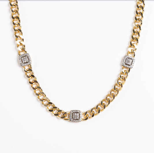 Silver stone necklace