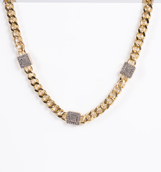 Silver and gold neckalace
