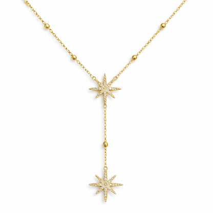Twin Starlight Drop Necklace
