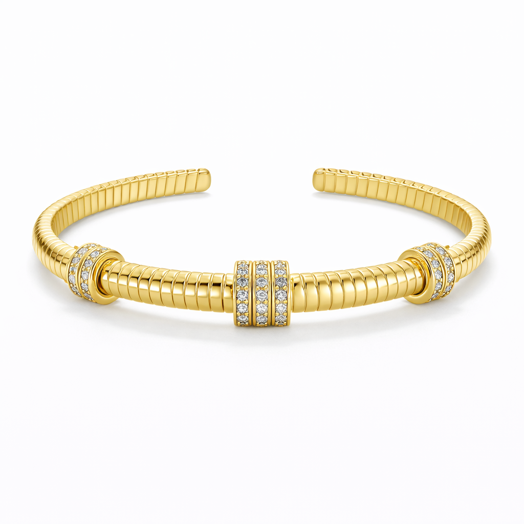Gold Pavé Cuff Bracelet