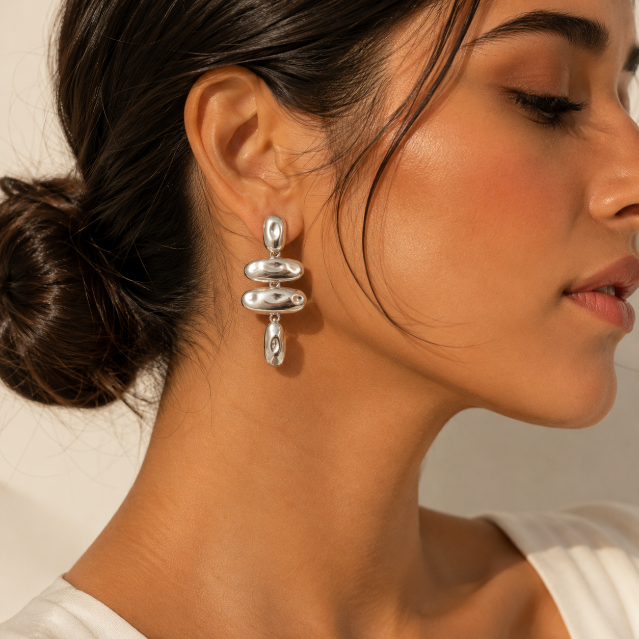 Liquid Drop Silver Earrings