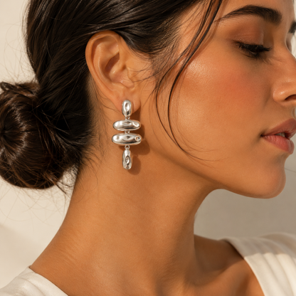Liquid Drop Silver Earrings